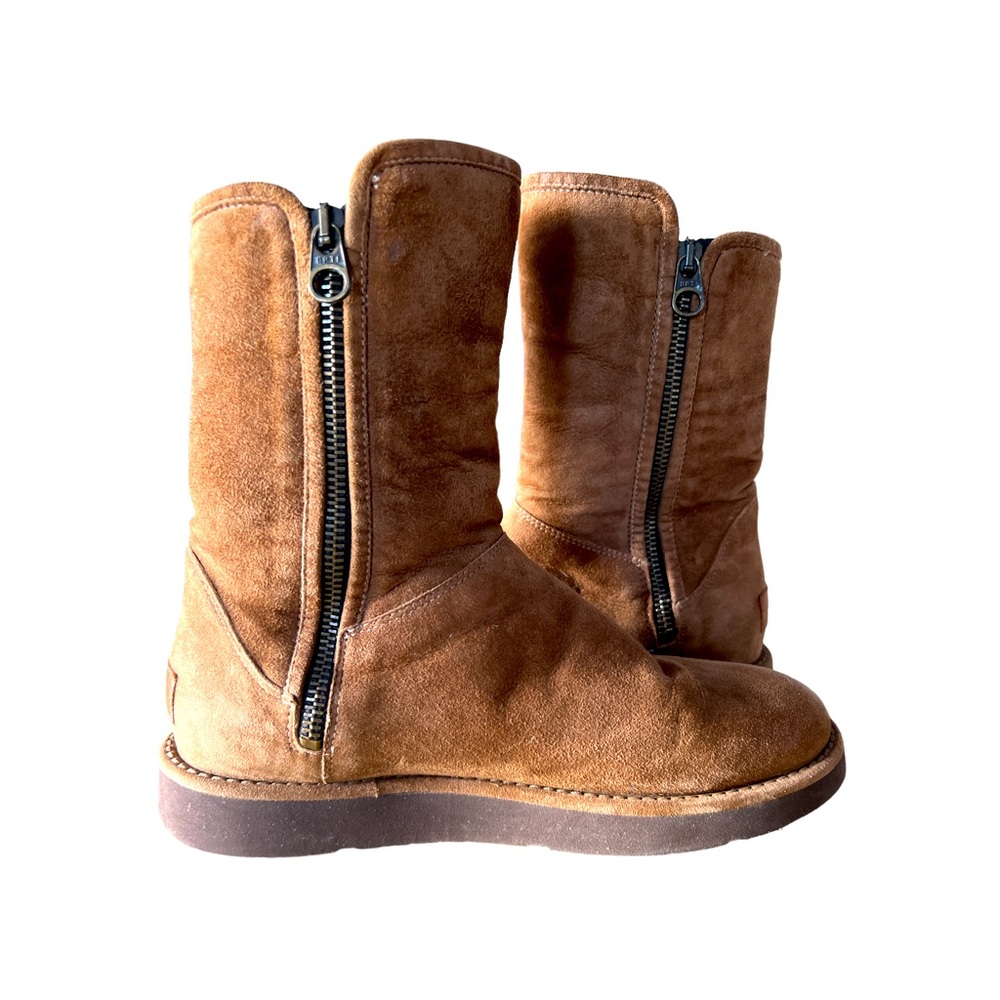 UGG | LIKE NEW! | Ankle Boots w/ inner calf zipper | Tan/Calf | Shearling | Sz6